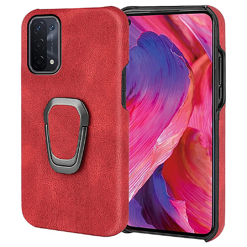 Coque en TPU + PU avec béquille, rouge pour votre Oppo A54 5G/A93 5G/A74 5G