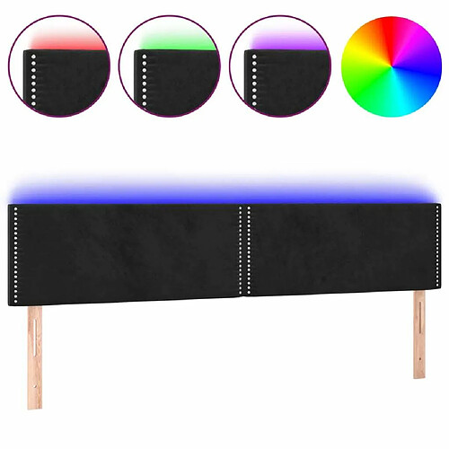 Maison Chic Tête de lit moderne à LED lumineuse pour chambre - Décoration de lit Noir 160x5x78/88 cm Velours -MN68233