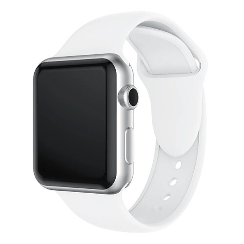 Wewoo Bracelet Bande de montre en silicone à double rivets pour Apple Watch séries 3 et 2 1 38 mm (blanc)