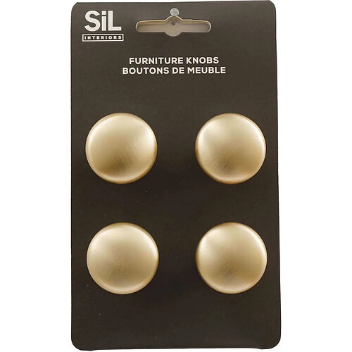 Sil Ensemble de 4 boutons de meuble en alu doré.