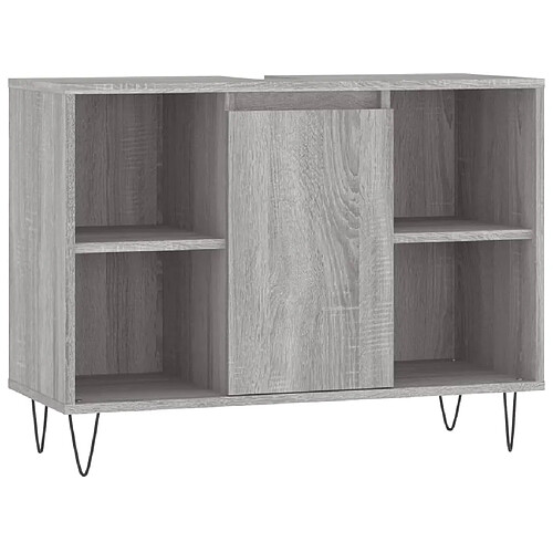 Maison Chic Armoire salle de bain,Meuble de rangement de salle de bain,Meuble haut sonoma gris 80x33x60 cm bois d'ingénierie -GKD876379