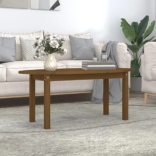 Maison Chic Table basse,Table Console Table d'appoint, Table pour salon Marron miel 110x55x45 cm Bois massif de pin -MN27131