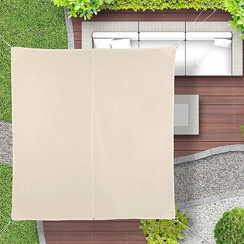 Relaxdays Voile d?ombrage carré diffuseur d?Ombre Protection Soleil Balcon Jardin UV Toile imperméable 4x4 m, Beige, 4 x 4 m