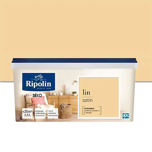 RIPOLIN Peinture Murale Toutes Pieces - Lin Satin, 2,5L