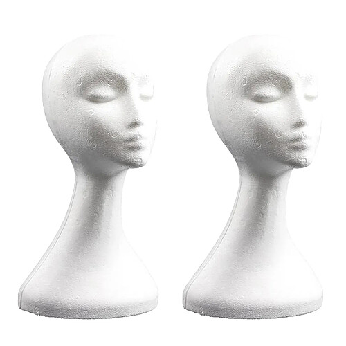 Lot De 2 Présentoirs De Perruque Pour Mannequin Femme Multi-usage En Mousse