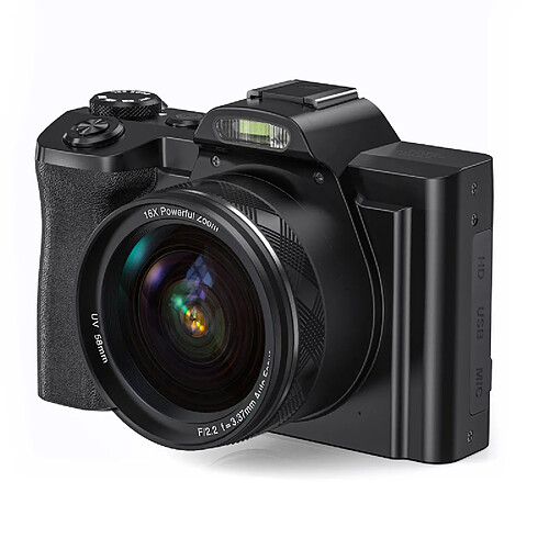 INF Appareil photo numérique 5K 48MP Zoom 16x avec autofocus et anti-tremblement