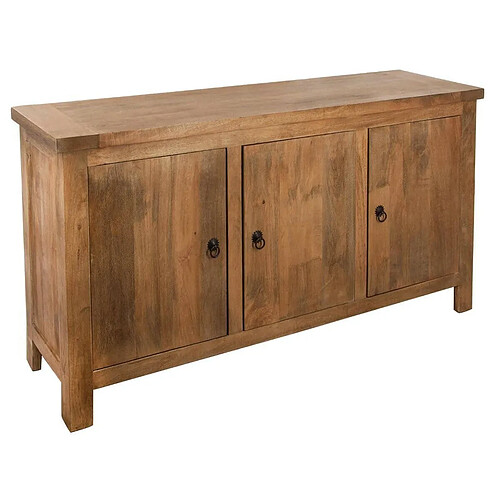 Pegane Buffet 3 portes en bois de manguier coloris marron - Longueur 160 x Profondeur 39,5 x Hauteur 80,5 cm