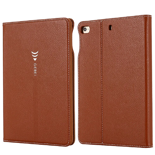 Wewoo Housse Étui Coque Pour iPad Mini 2019 & 4 & 3 & 2 & 1 & 1 Etui de protection rabattable horizontal GEBEI PU + TPU avec support et fentes cartes Marron