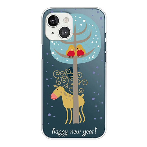 Coque en TPU anti-rayures, motif de noël, flexible pour votre iPhone 14 Plus - Cerf sous l'arbre