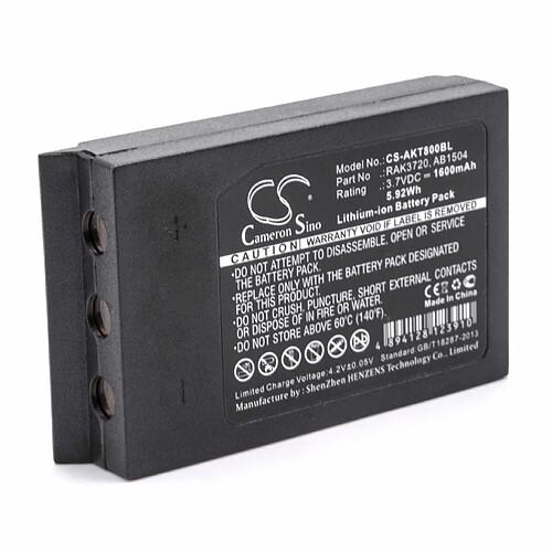 vhbw Batterie compatible avec Akerstroms T-Rx 28jb, T-Rx Display 12b telécommande Remote Control (1600mAh, 3,7V, Li-ion)