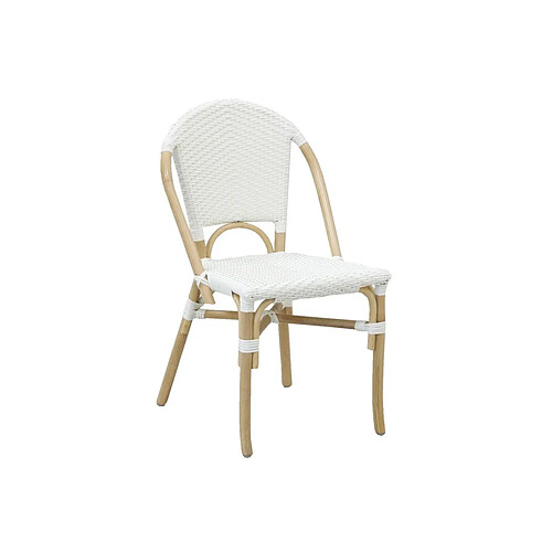 Aubry Gaspard Chaise d'extérieur en rotin et résine blanc.