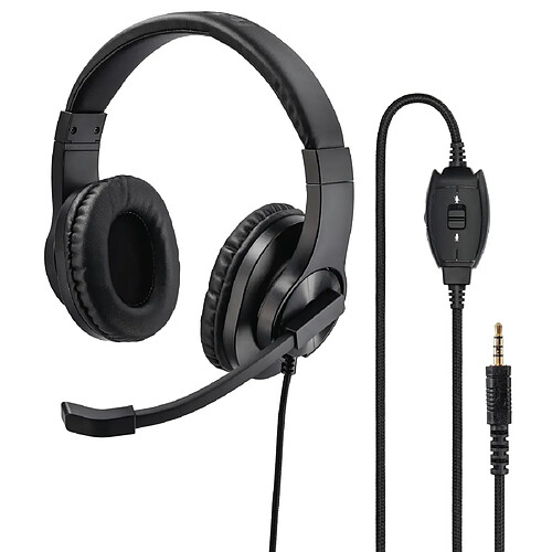 HAMA Casque micro de bureau pour pc "hs -p350", stéréo, noir