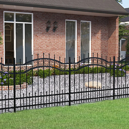 vidaXL Clôture de jardin avec sommet de lance Noir 140 cm