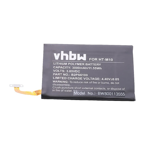 vhbw Li-Polymer Batterie 3000mAh (3.85V) pour téléphone portable Smartphone HTC One M10, One M10h, One M10U comme B2PS6100, 35H00256-00.