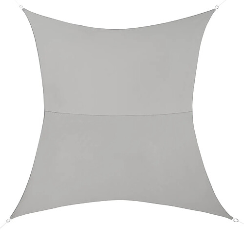 Helloshop26 Voile d'ombrage de protection polyester polyuréthane quadrilatéral 2x3 m gris clair 03_0004596