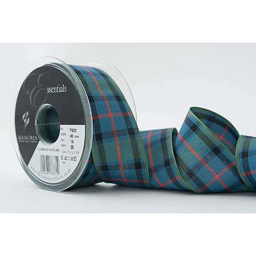 Berisfords Ruban en Polyester Motif Tartan, Flower of Scotland, 40 mm