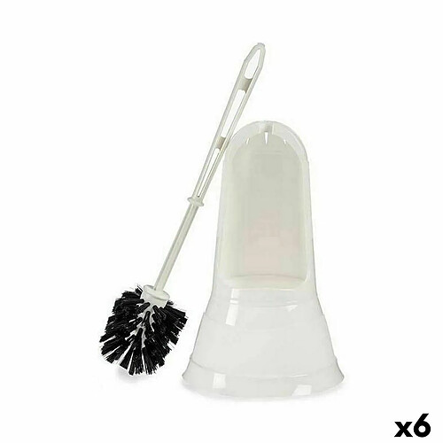 Berilo Brosse de salle de wc Blanc Noir PVC polypropylène 16 x 36,2 x 16 cm (6 Unités)