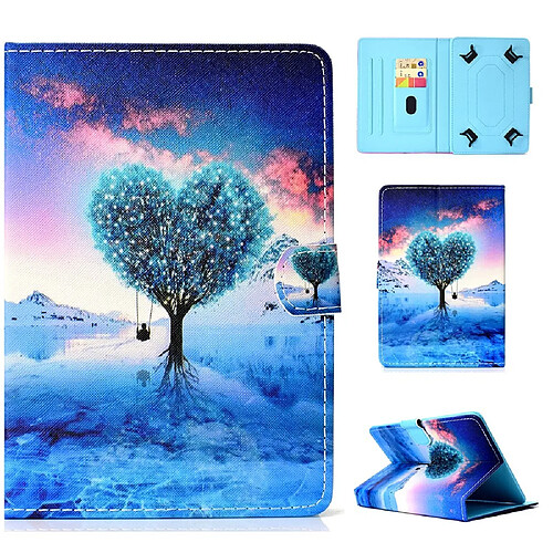 Etui en PU universel 10 pouces arbre en forme de cœur pour votre Apple iPad 9.7/LG G Pad III etc