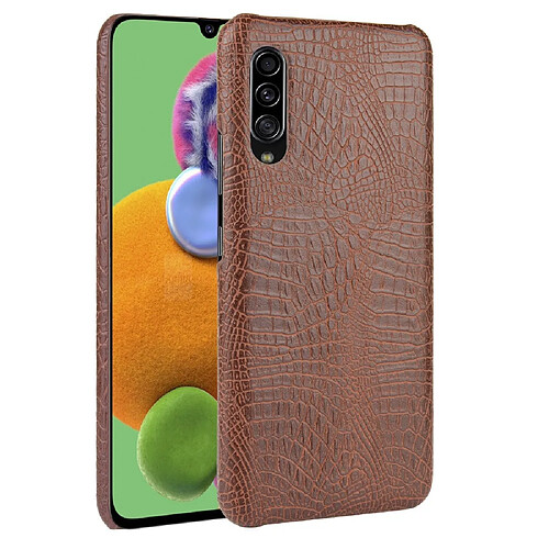 Wewoo Coque Rigide Pour Galaxy A90 5G antichoc Crocodile Texture PC + Etui en PU Marron