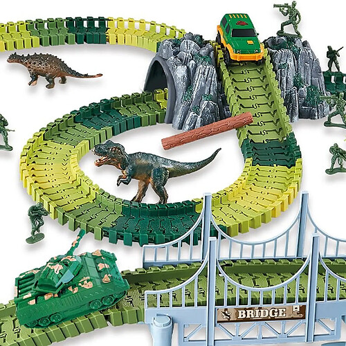 Universal 144 pièces Dinosaur World Racing Track Set Jouets