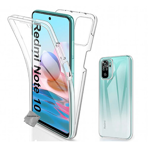 Htdmobiles Coque pour Xiaomi Poco M5s - housse etui silicone gel fine 360 integrale (avant et arriere) + verre trempe - TRANSPARENT