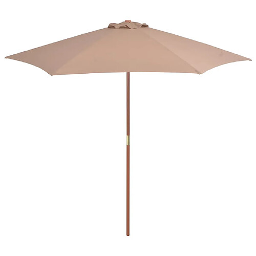 vidaXL Parasol d'extérieur avec mât en bois 270 cm taupe