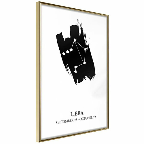 Paris Prix Affiche Murale Encadrée Zodiac Libra I 40 x 60 cm Or