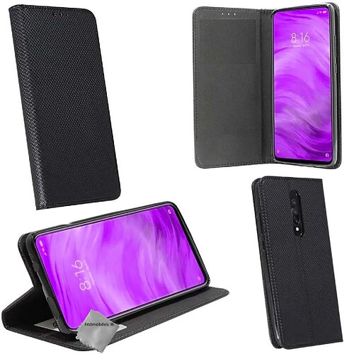 Htdmobiles Housse etui portefeuille pour Xiaomi Mi 9T Pro + verre trempe - NOIR MAGNET