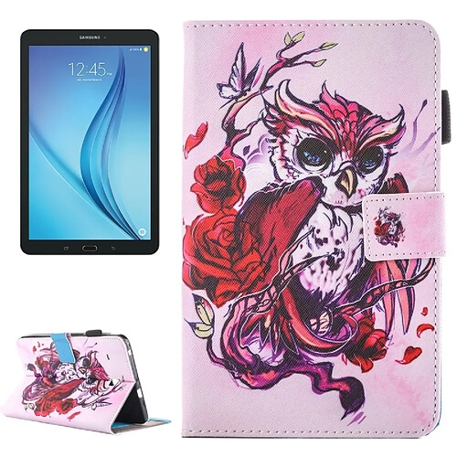 Wewoo Housse Étui pour Samsung Galaxy Tab E 8.0 / T377 belle bande dessinée papillon hibou motif horizontal en cuir flip avec support et Slots de cartes Pen Slot