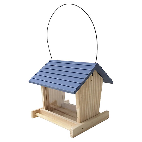 Universal Éleveur d'oiseaux Décoration de cour en bois Distributeur d'aliments pour oiseaux sauvages Maison d'oiseaux en bois avec toit Décoration de cour familiale