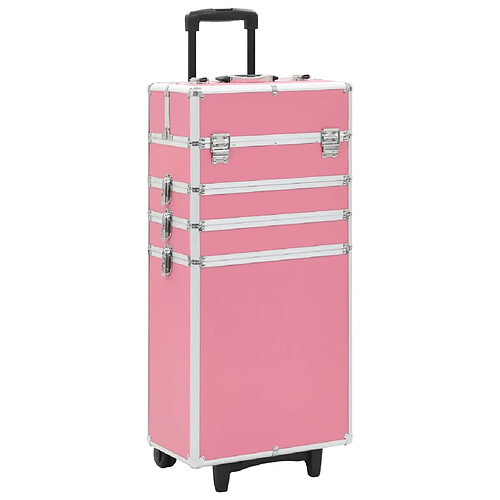 vidaXL Chariot de maquillage Aluminium Rose