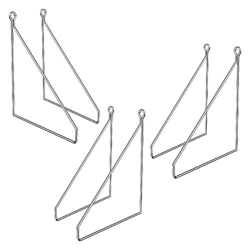 ML DESIGN MODERN LIVING Lot de 6 supports d'étagère murale équerre triangle en métal argent 200 x 250 mm