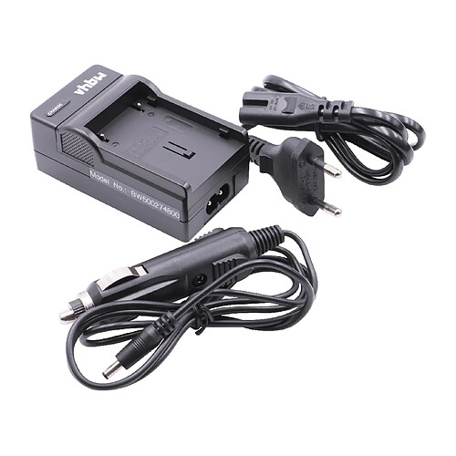 vhbw chargeur de batterie, câble d'alimentation, prise auto 12V compatible avec JVC DVL107, DVL108, DVL109, DVL150, DVL157 batterie pour caméra.