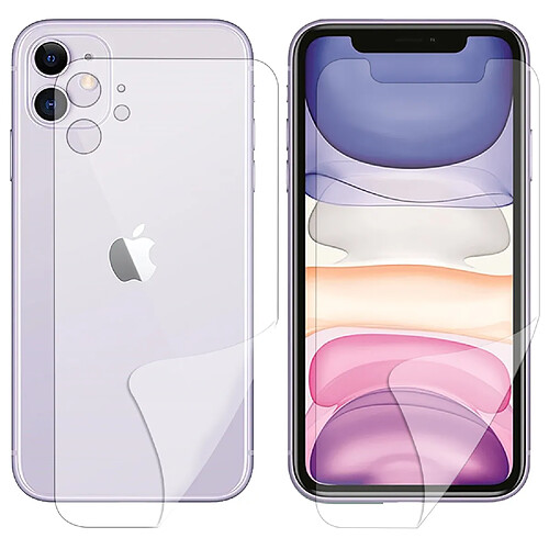 Film ecran avant et arrière de protection en hydrogel souple pour iPhone 11 - VISIODIRECT -