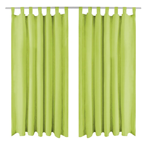 vidaXL Rideau occultant avec boucles 2 pcs 140 x 175 cm Vert