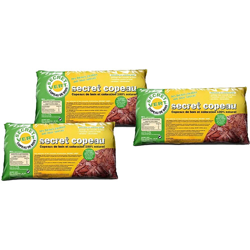 Secret Vert Paillis copeaux rouges 11kg Lot de 3.