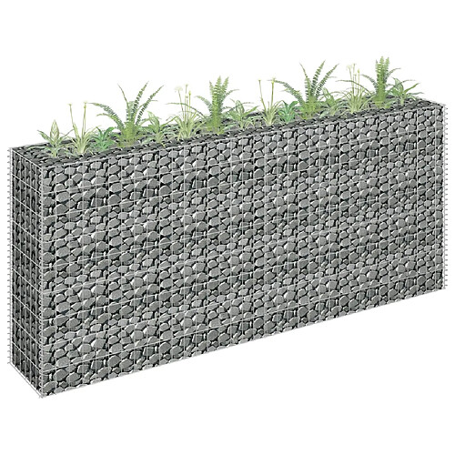 vidaXL Lit surélevé à gabion Acier galvanisé 180x30x90 cm