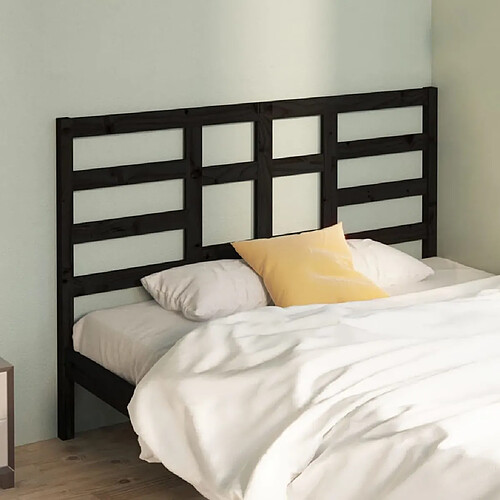 Maison Chic Tête de lit scandinave,Meuble de chambre Noir 126x4x104 cm Bois massif de pin -MN19928