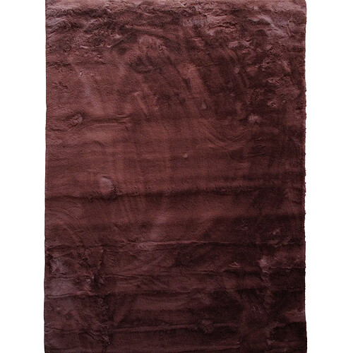 Thedecofactory SIBERIE - Tapis imitation fourrure extra-doux marron foncé 120x160