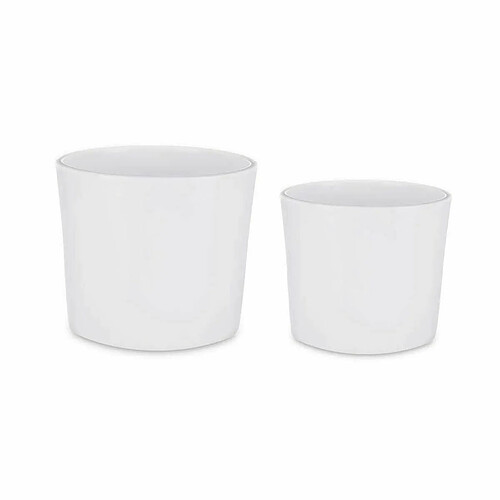 Ibergarden Set de pots Ø 22 cm Ø 27 cm 2 Pièces Blanc Argile