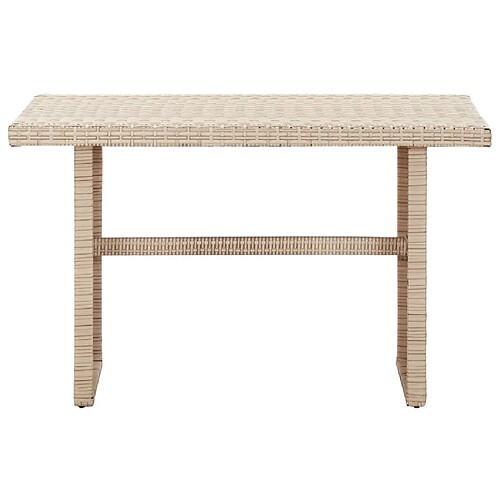 Maison Chic Table de jardin | Table d'extérieur Beige 110x60x74 cm Résine tressée -GKD86749