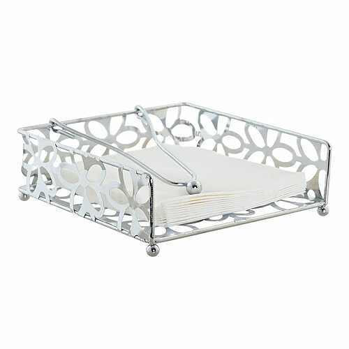 Porte-serviettes DKD Home Decor Marguerite Argent Métal