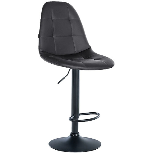 Decoshop26 Tabouret de bar x1 avec repose-pieds hauteur réglable pivotant assise en PVC noir cadre métallique noir 10_0004818