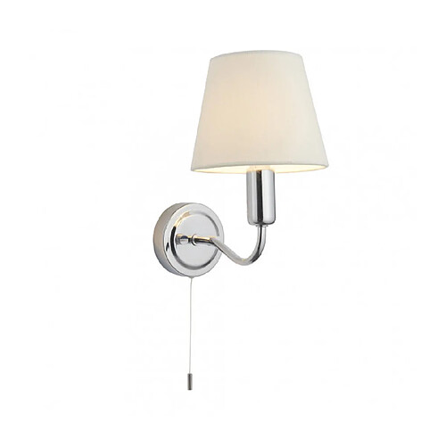 Endon Lampe avec abat jour Conway Acier,tissu Plaque Chrome,tissu ivoire 1 ampoule 24cm