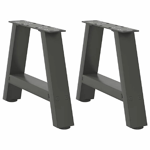 vidaXL Pieds de table basse forme de A 2 pcs anthracite 30x(30-31) cm