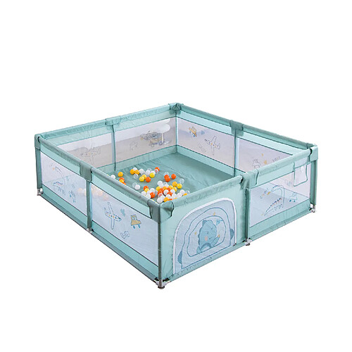 IKIDO Parc pour bébé grande portable enfants intérieur et extérieur,baby playpen,aire d'activités portable pour enfants avec porte de sécurité, maille respirante,parc bebe pliable avec balles (verte)