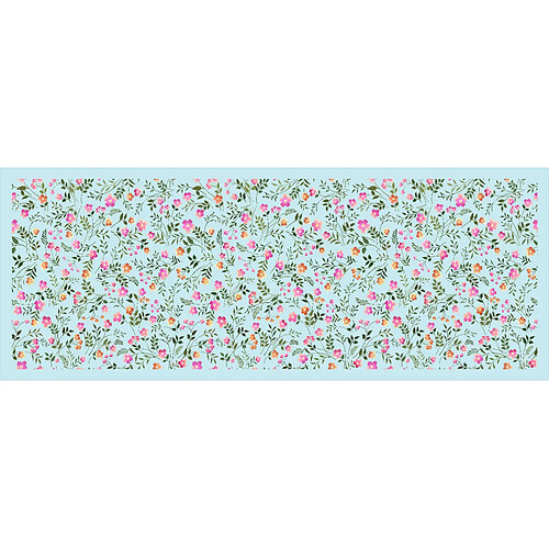 Alter Chemin de cuisine, 100% Made in Italy, Tapis antitache avec impression numérique, Chemin de table antidérapant et lavable, Modèle Fleurs - Bibiane, 140x52 cm