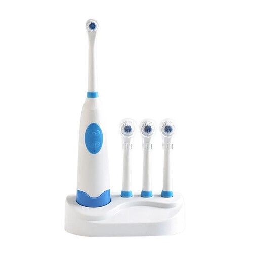 Wewoo Brosse à dents électrique bleu 2W Creative ménage à rotative imperméable à l'eau réglée avec 4 tête de de rechange et base, 8500 révolutions par minute