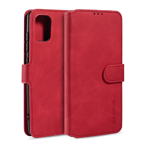 Dg.Ming Etui en PU style rétro avec support rouge pour votre Samsung Galaxy A51