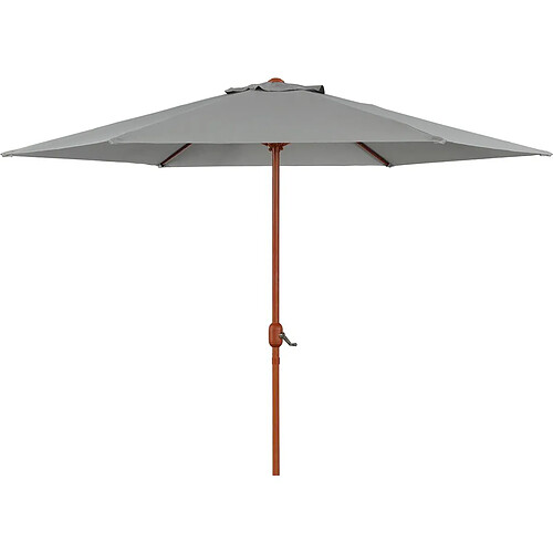 Habitat Et Jardin Parasol jardin droit Alu finition bois Luz - Rond - Ø 3m - Gris